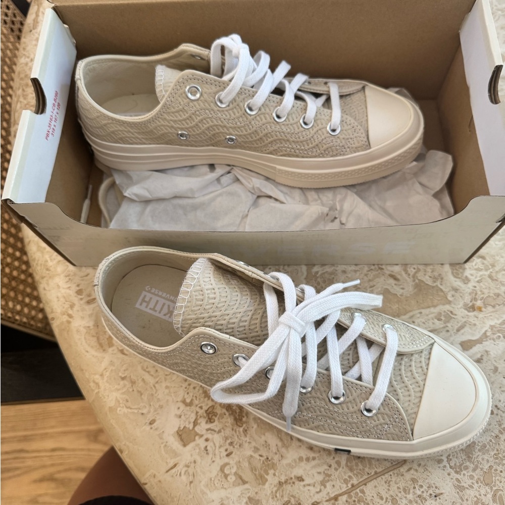 Kith Beige Textured Sneakers